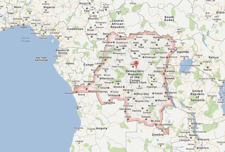 carte du Democratic republique of the Congo